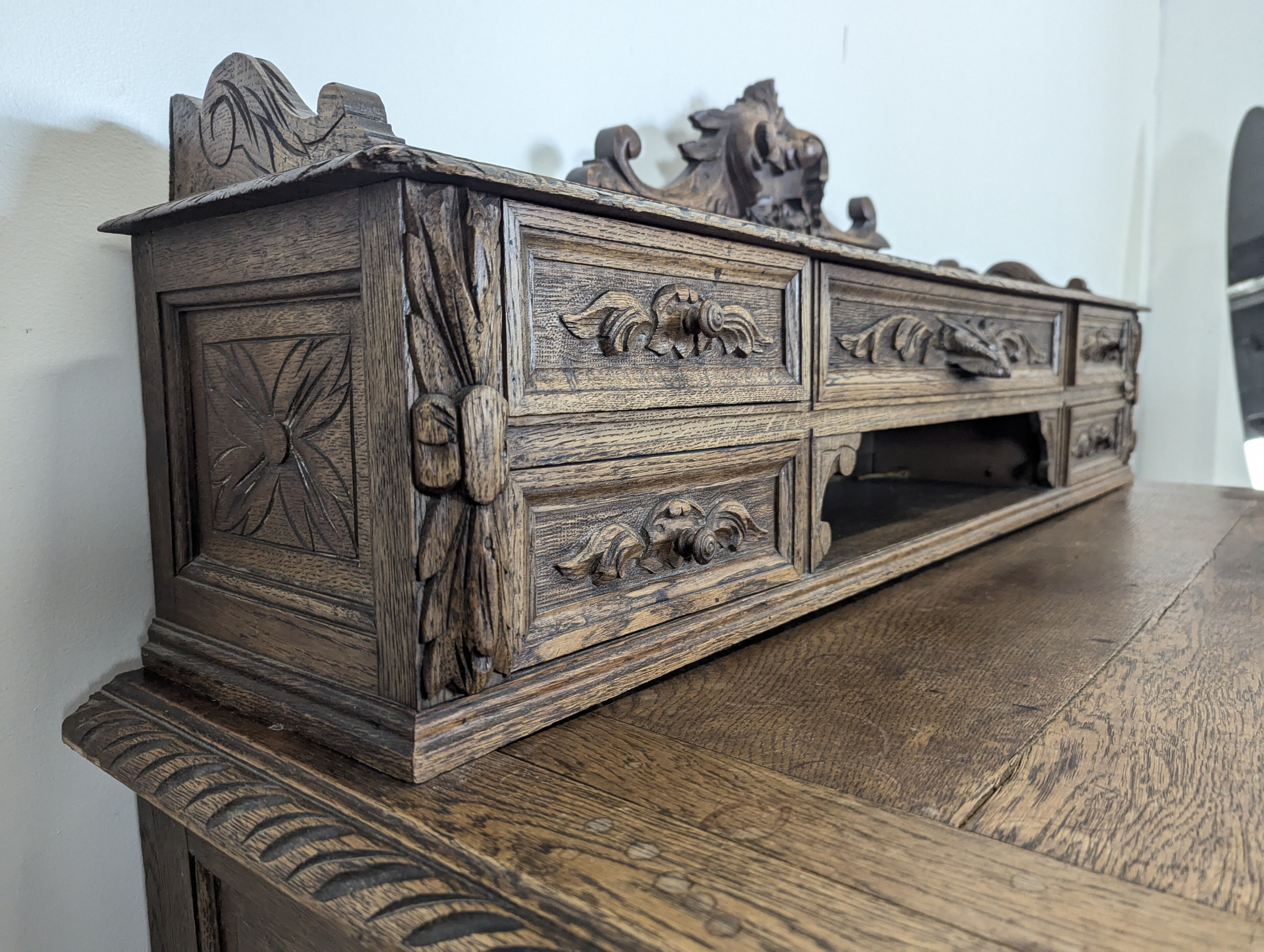 Louis XIII style oak desk
