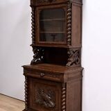 Narrow Oak Display Cabinet, Louis XIII style – Late 19th century