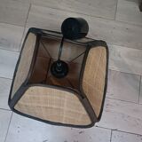 Suspension, vintage wicker rattan shine