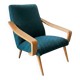 Blue amaranth armchair with armrests