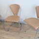Set of 3 Linda chairs by Arrben – beige faux leather and chrome steel – 1980s