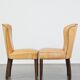 Set of 4 comfortable honey-colored goat leather dining chairs