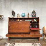 Maurice Pré high sideboard for Lieuvin in teak 1960