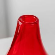 Bright Red Murano Glass Vase with Teardrop Bulbous Shape, Vintage Italian 1970s Decor