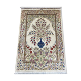 Tapis Persan Ghoum en soie 100% - 100x143cm