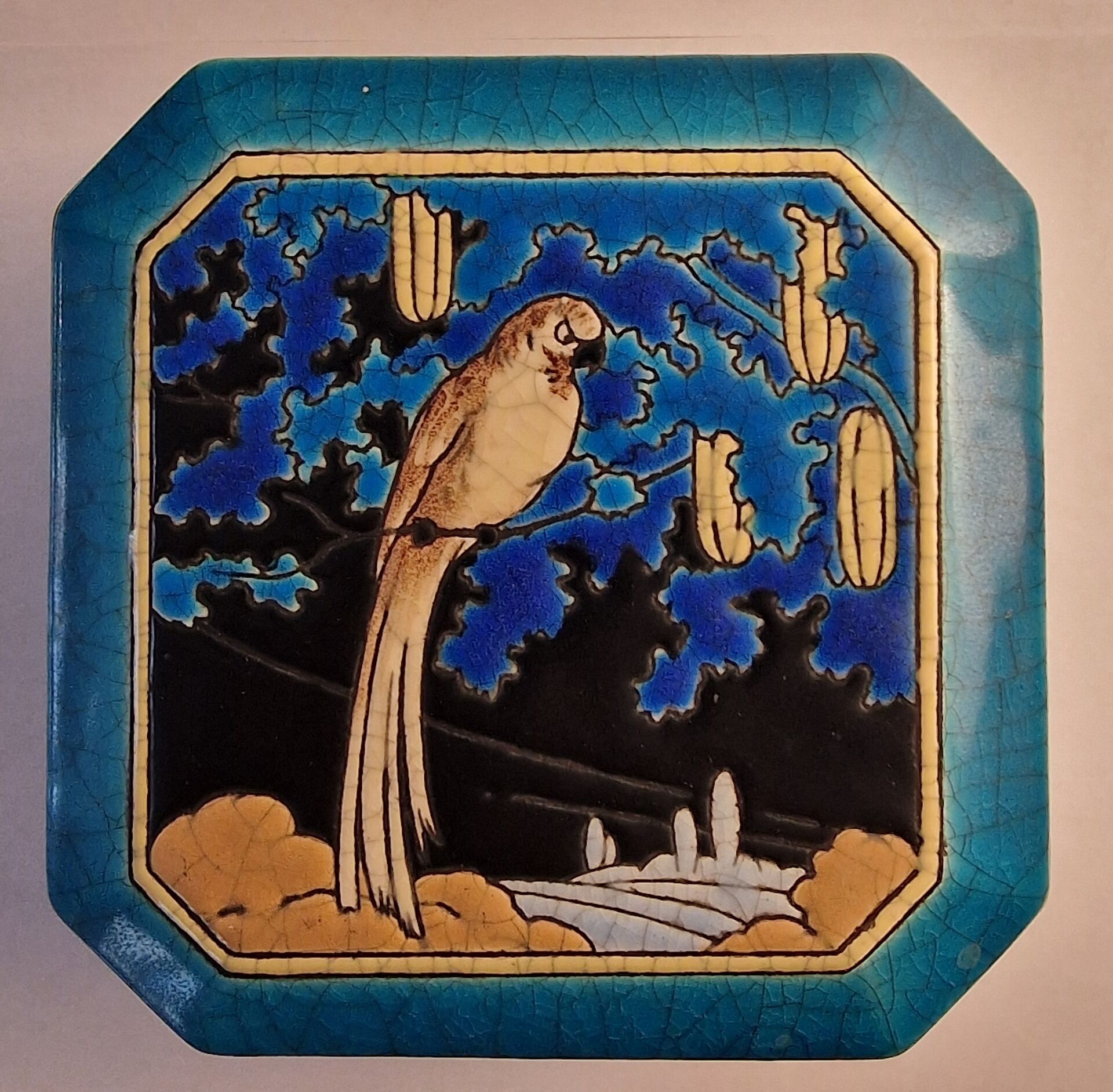 Large Longwy Art Deco bonbonnière 1925 – Cloisonné enamels – Decor per