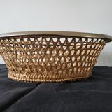 Braided wicker bread basket