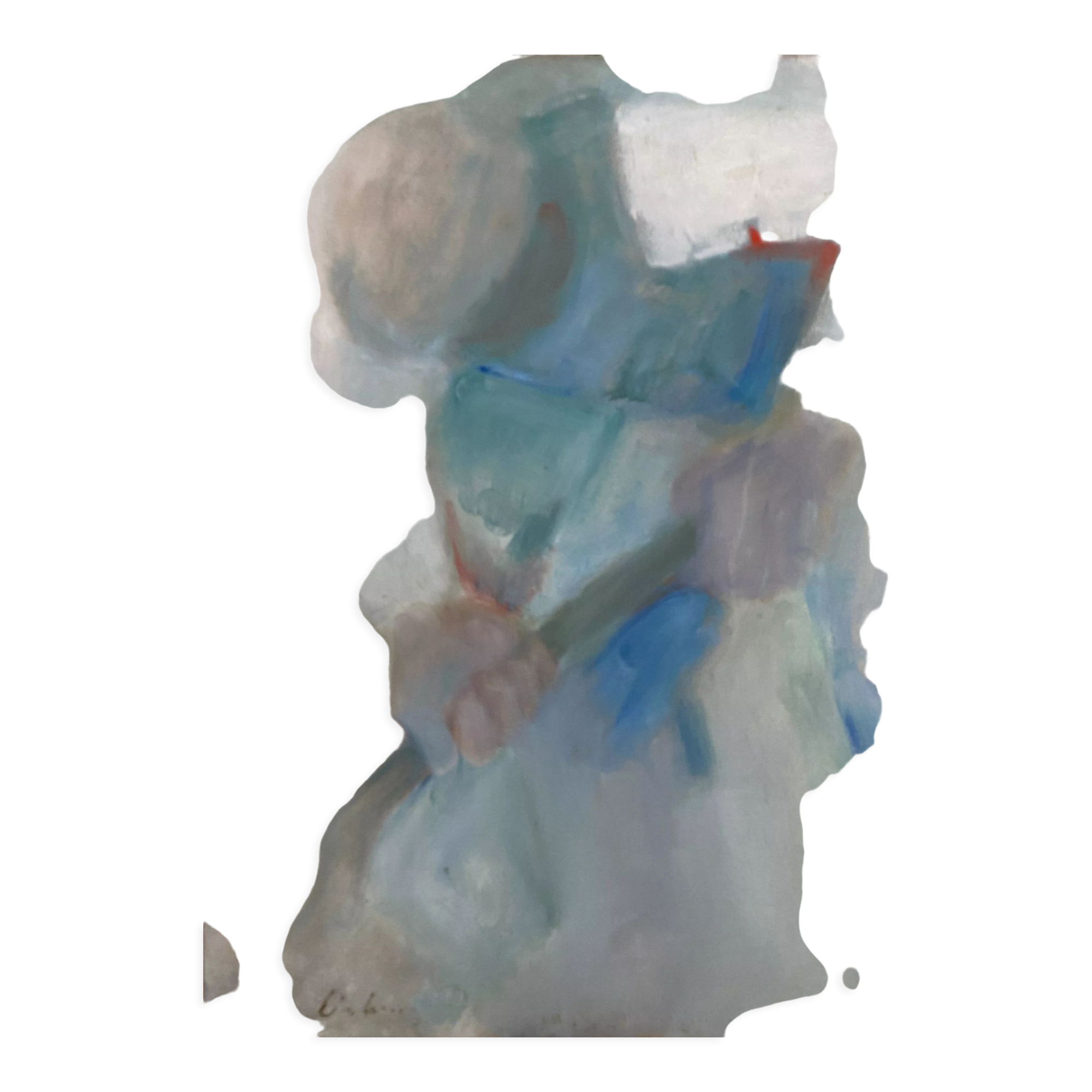 Painting "The worker" by Gilbert LISKENNE (1929-2005)