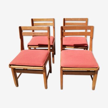 Lot de 4 chaises Raphael par Guillerme et Chambron
