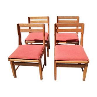 Lot de 4 chaises Raphael par Guillerme et Chambron