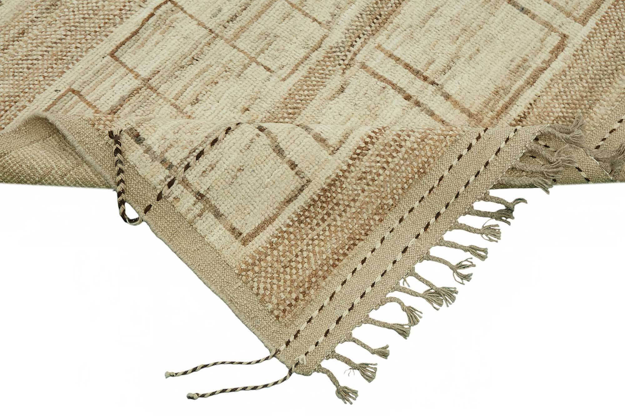 Handwoven Turkish Rustic 318 cm x 430 cm Beige Wool Carpet