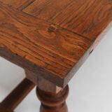 French rustic solid oak dining table 1930