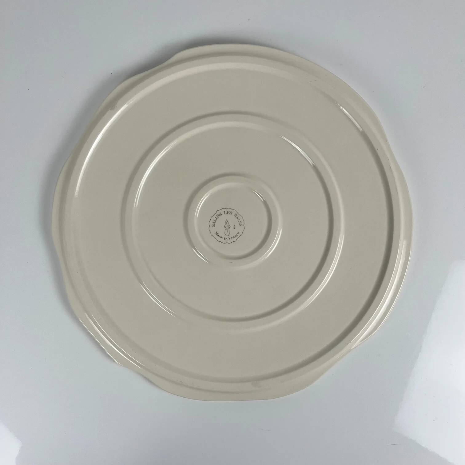 Cake or serving dish barbotine Salins, fruit pattern