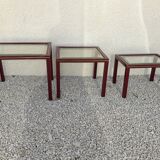 Ensemble table basse et 3 tables gigognes Pierre Vandel