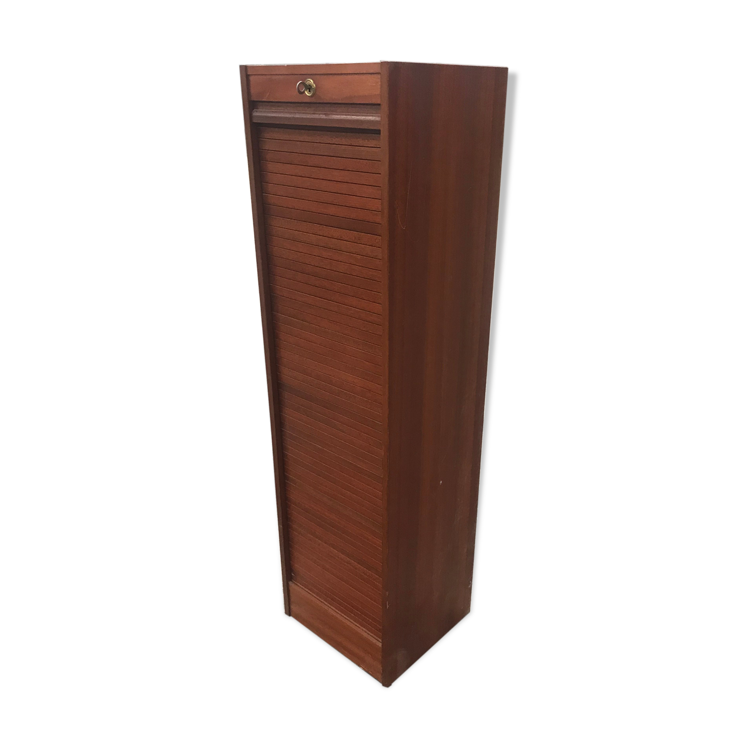 Simple mahogany notary filing cabinet