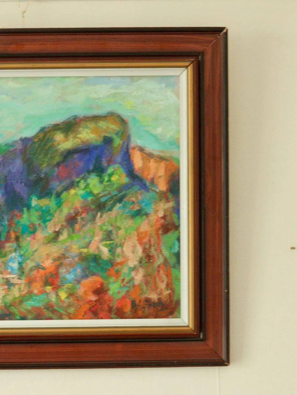 Huile sur toile vintage européenne originale – « Paysage vivant »