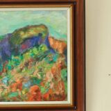 Huile sur toile vintage européenne originale – « Paysage vivant »