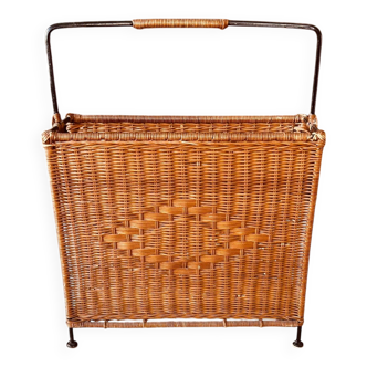 Very rare early 20th century rattan cane and wrought iron legs