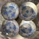 Set of 4 dessert plates in Gien ironstone, fleurette model.