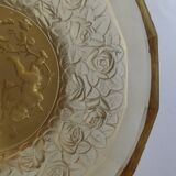 Ancienne coupelle vide poche en verre jaune doré