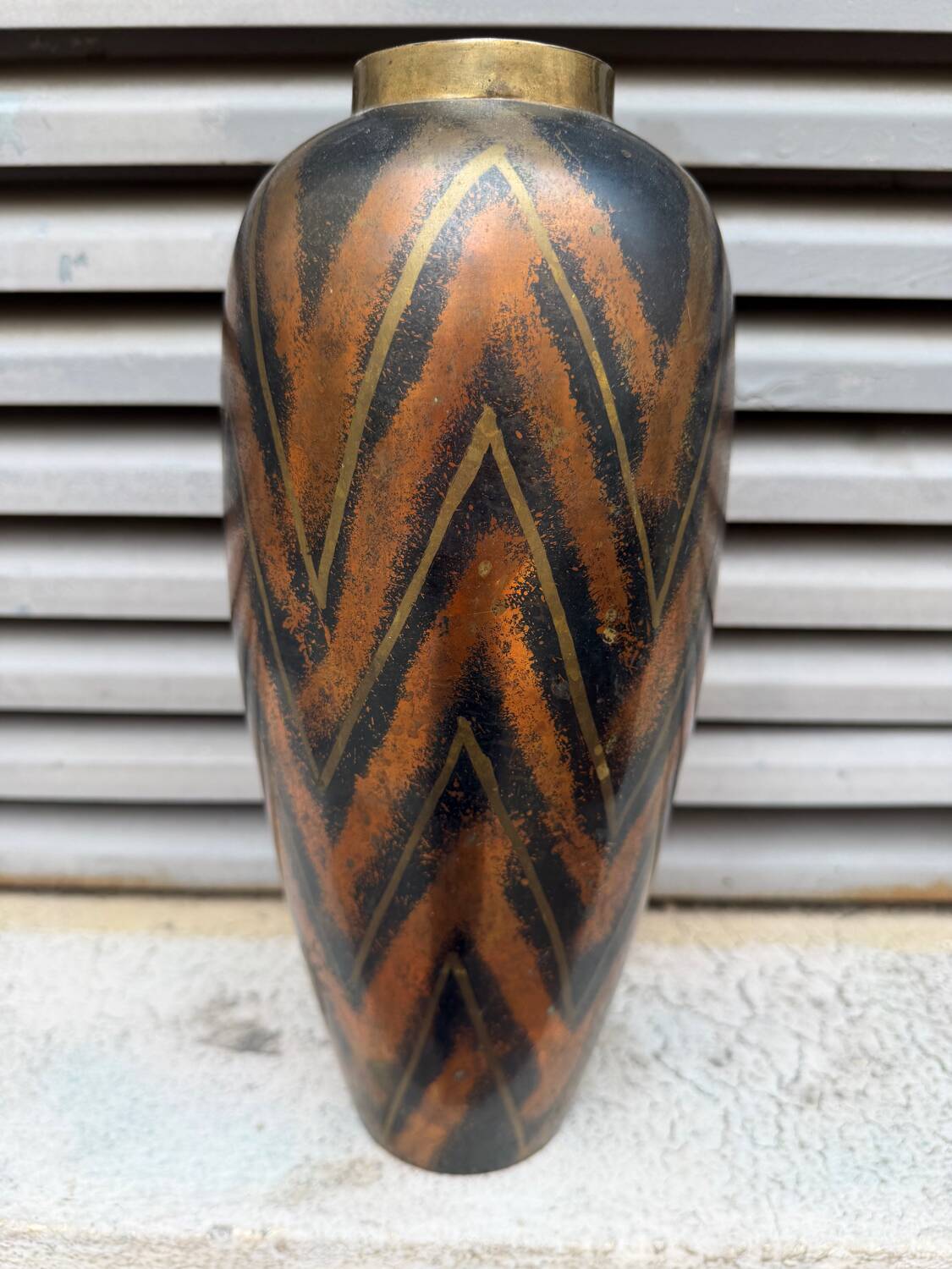 Grand vase Art Deco 1930 dinanderie
