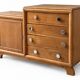 Commode asymétrique art déco chêne brut rénovée