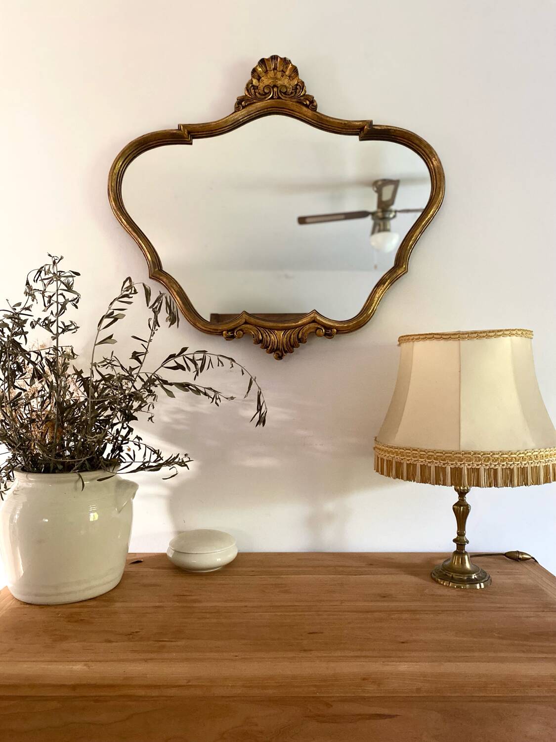 Antique Baroque Shell Mirror