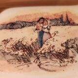 Obernai compartment dish Sarreguemines signed Loux