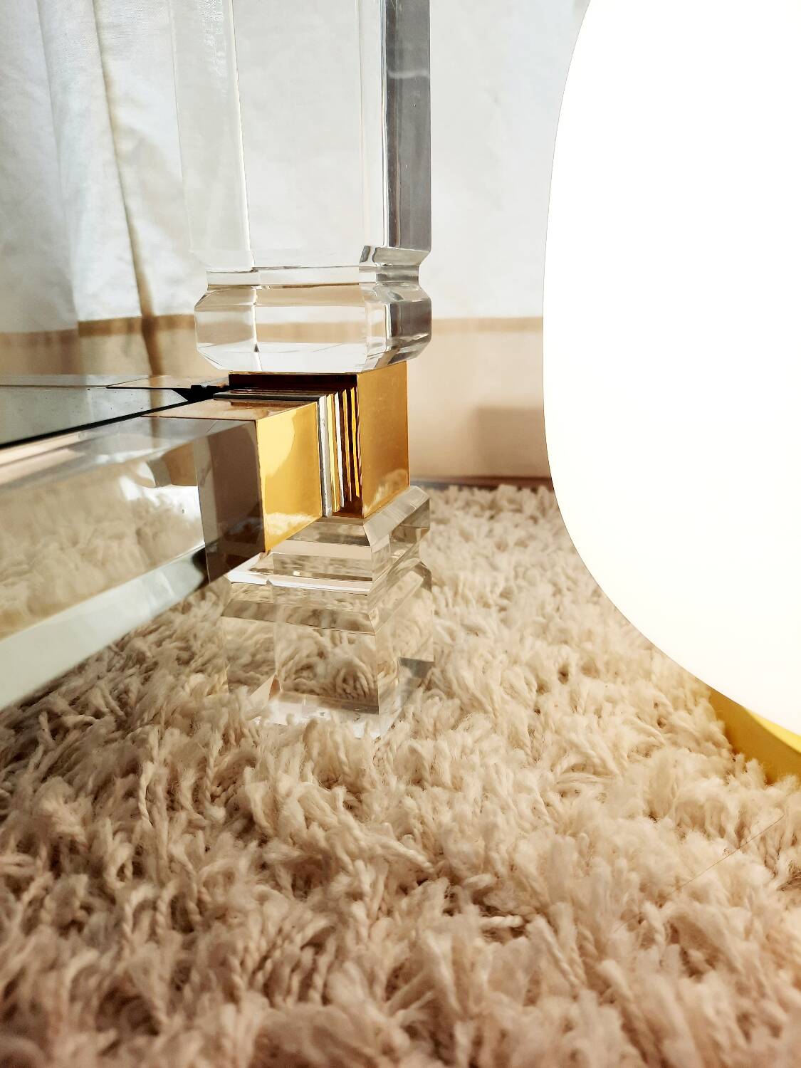 Coffee table in Altuglass "Romeo" 70s/80s