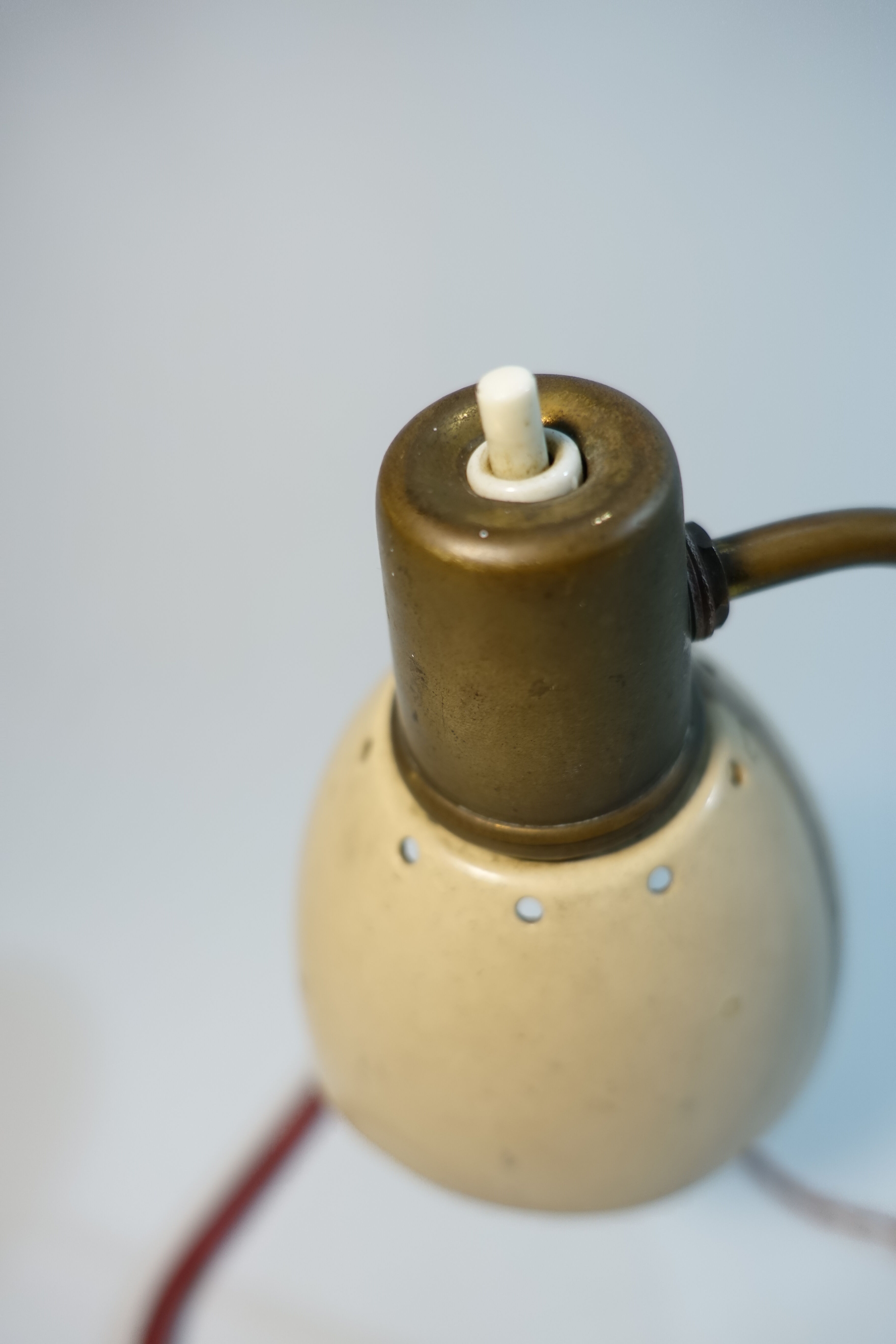 Golden brass casserole lamp 1950s