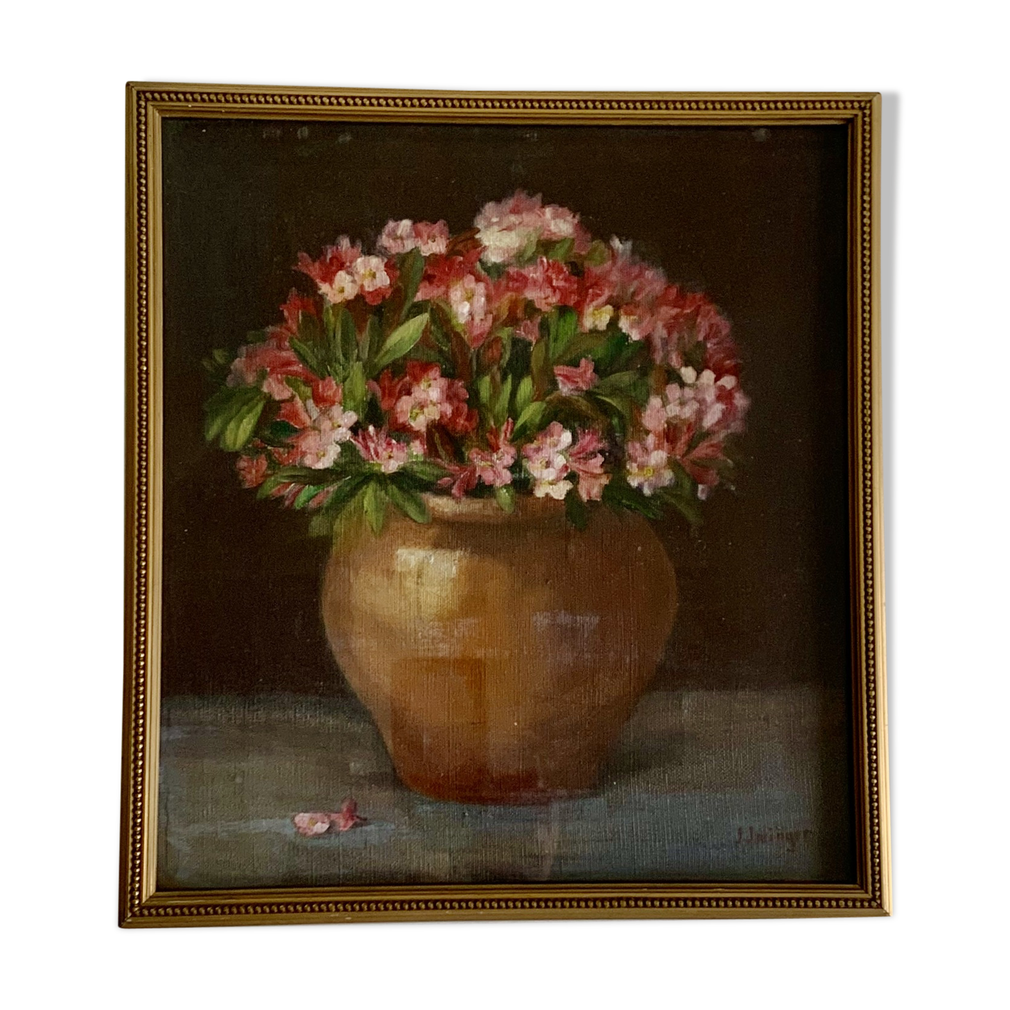 Flower Oil Painting, 1950s