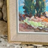 Mediterranean Landscape Painting Signed by Mr. Sabido
