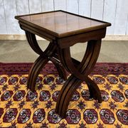 Set of English nesting tables in mahogany from the 1950s.