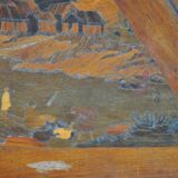Triangular table inlaid Art nouveau 1900