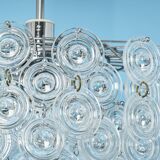 Small sparkling pendant light, chrome and crystal glass by Kinkeldey, Germany, 1970.