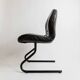 Vintage black leather cantilever chair with metal frame – 1980s Italian design