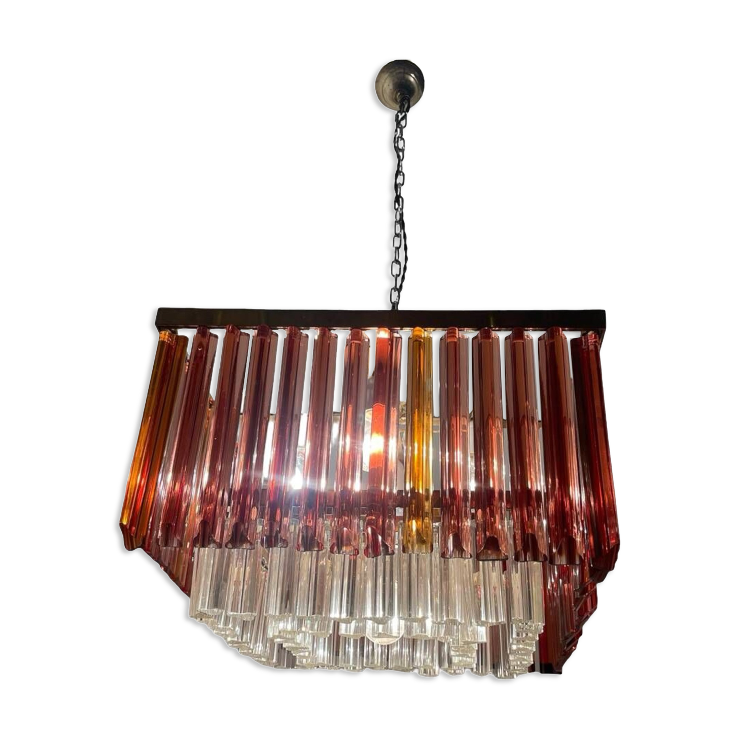 Murano Glass Prism Triedri Chandelier 1970’s
