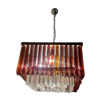 Lustre Triedri à prisme en verre de Murano années 1970