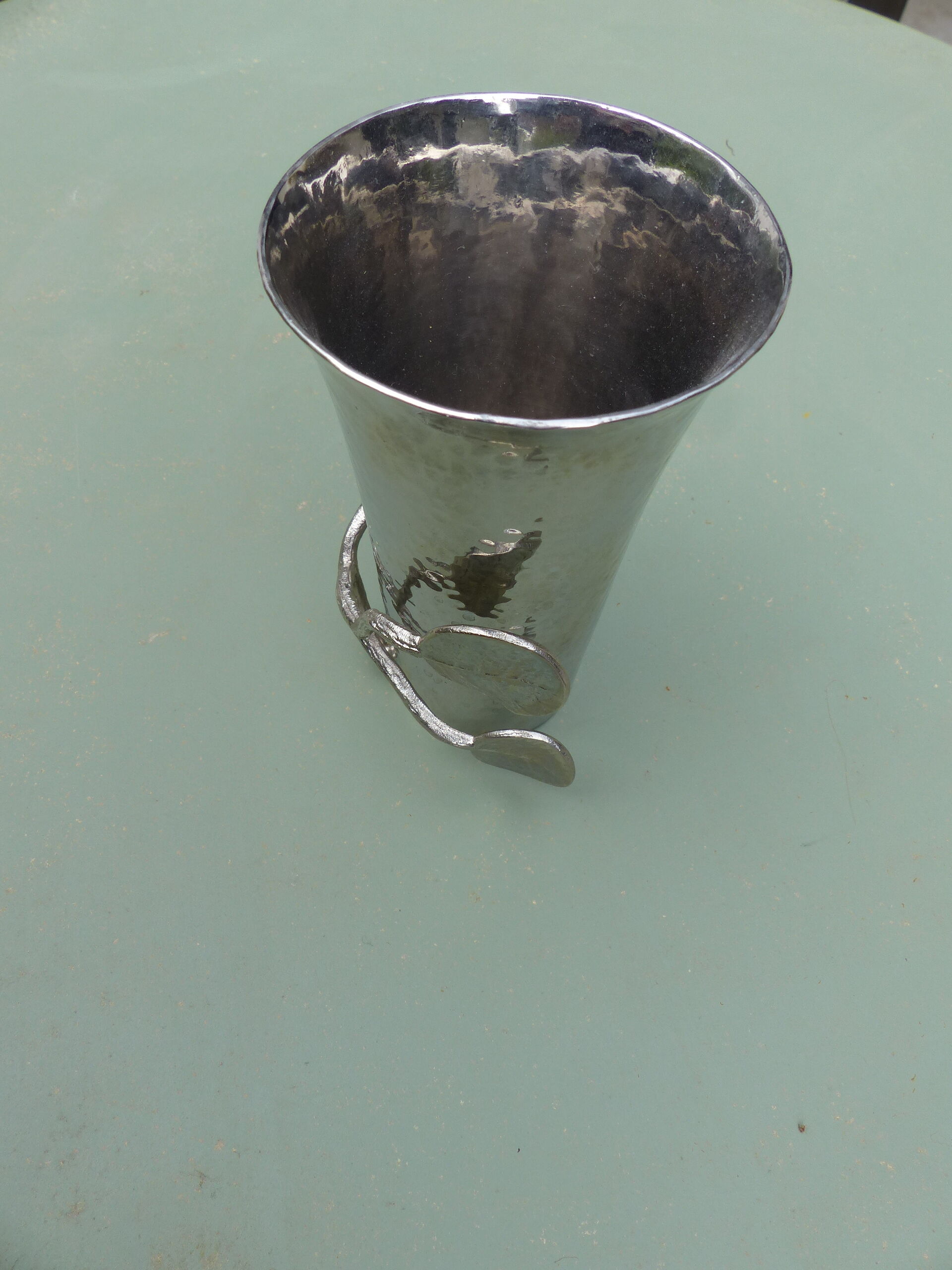 Struck metal vase