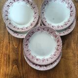 6 assiettes creuses terre de fer St Amand "Mûrier"