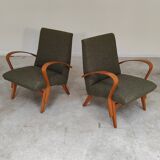 Pair of lounge chairs restored by Frantisek Jirak for Tatra