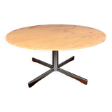 Table basse Mid Century en marbre chromé et palissandre