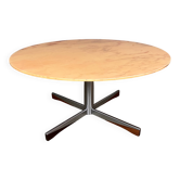 Mid Century coffee table marble chrome rosewood