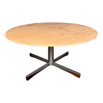 Mid Century coffee table marble chrome rosewood
