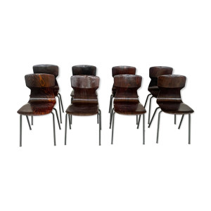 Lot de 8 chaises bois