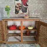 Antique solid pine sideboard with zinc top.