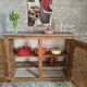 Antique solid pine sideboard with a zinc top.