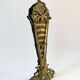 Vintage French brass fire screen, peacock design, 20th century.
