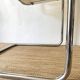 Fauteuil de bureau en simili cuir blanc et métal chromé style Matteo Grassi, Italie