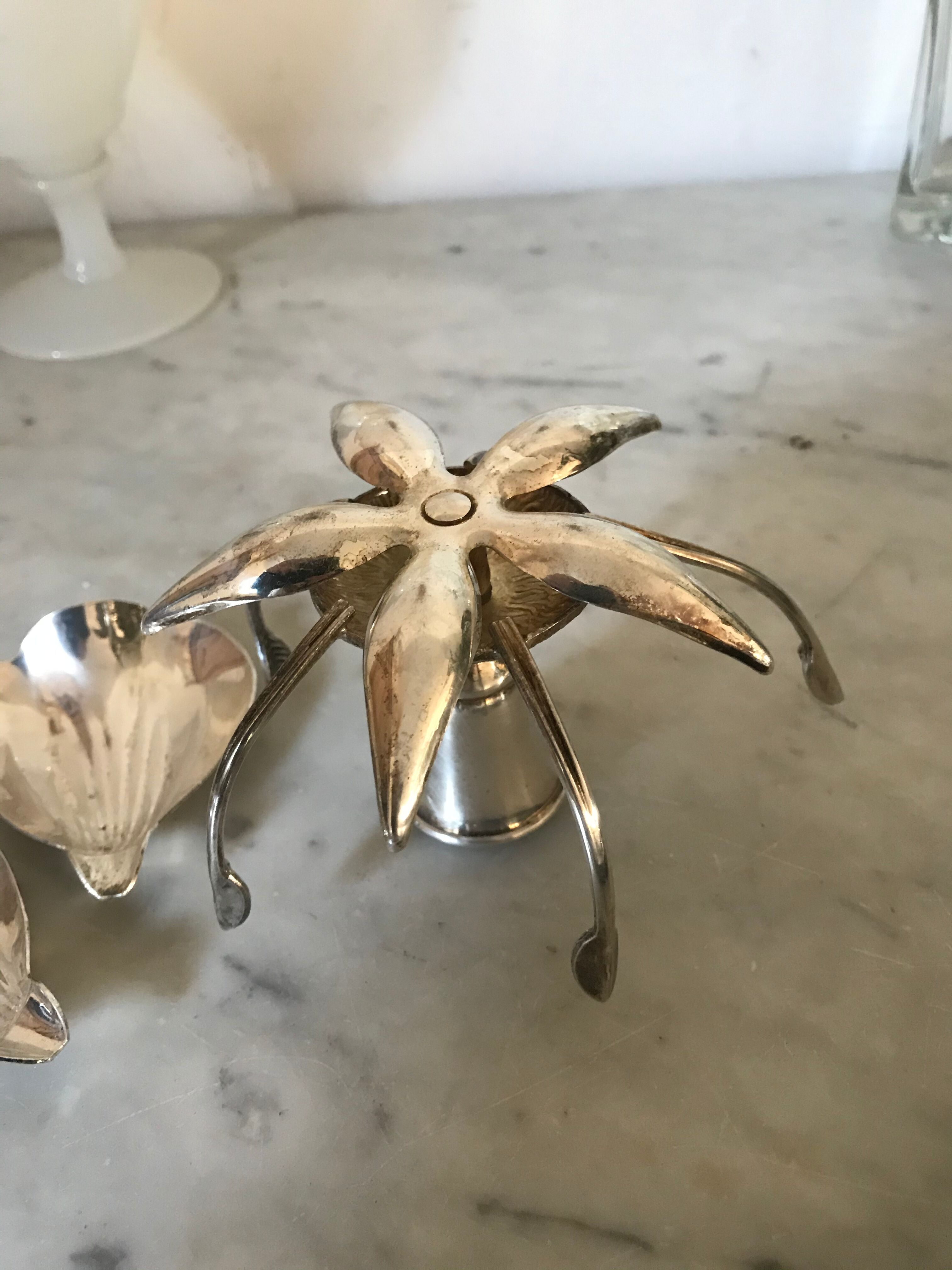 Vintage Olri silver metal candlestick